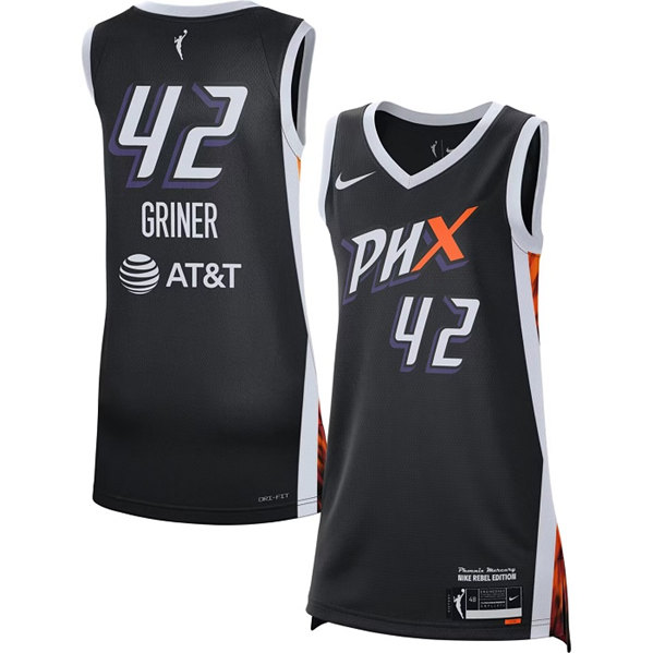 Men's Phoenix Mercury #42 Brittney Griner Black Stitched Jersey